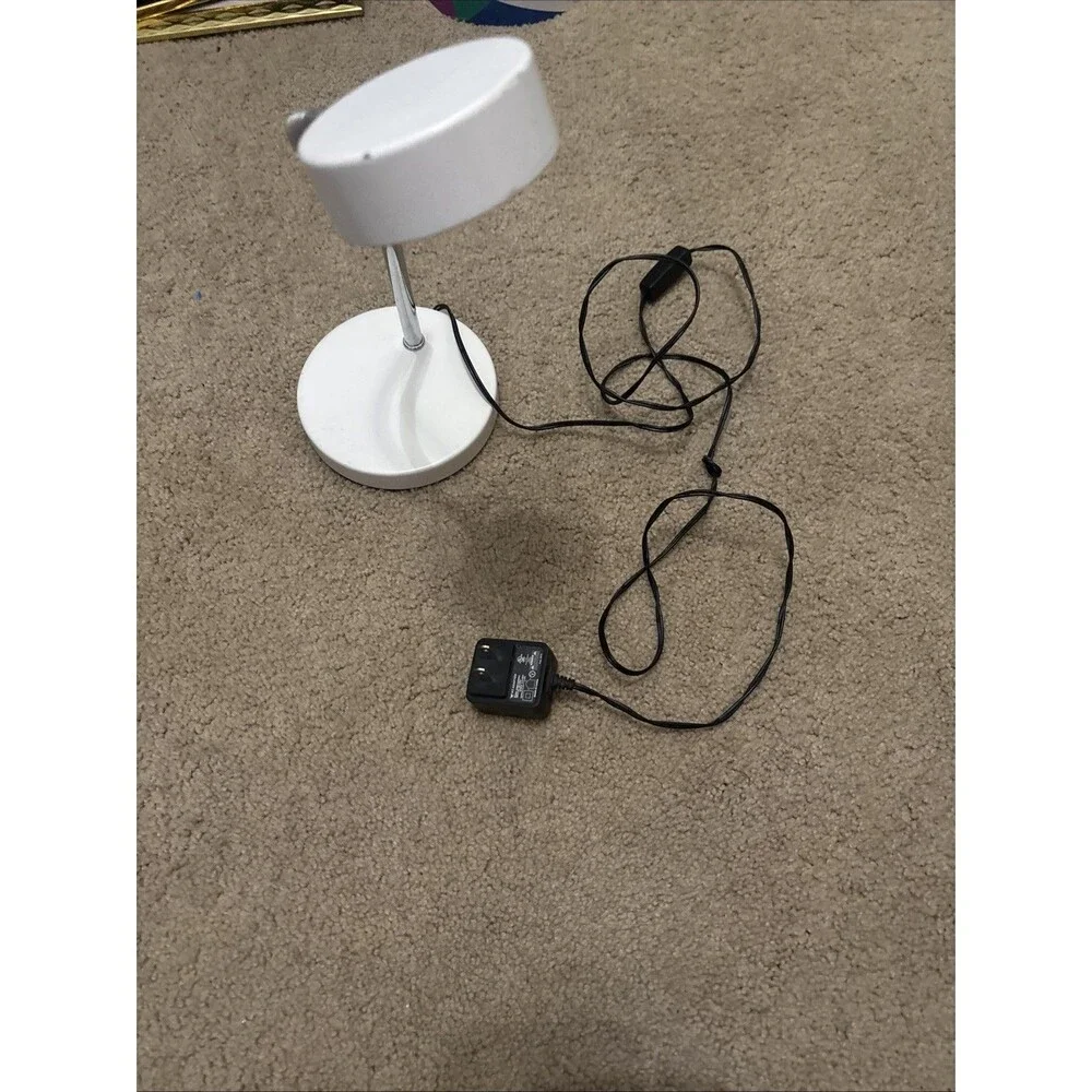 Desk Lamp with White Metal Base - Home Decor
